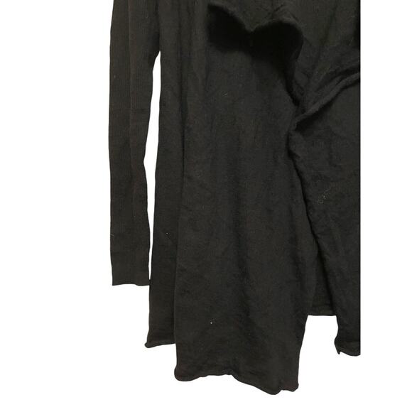 Eileen Fisher 100% Merino Wool Open Cardigan Sweater Size Small Black Boho Light - Picture 5 of 7